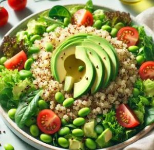 Salad Quinoa dengan Alpukat & Edamame